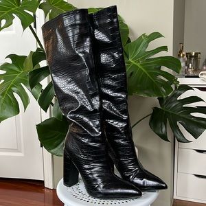 Black Pleather Boots